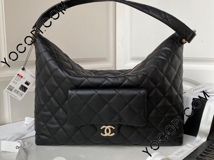 AS4339-1】 CHANEL シャネル バッグ コピー 23年新作 マキシ ホーボー バッグ カーフスキン レディース ショルダーバッグ_シャネル  バッグ_シャネルコピー_ブランドコピー優良店