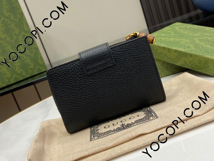 739498 AABXM 1000】 GUCCI グッチ 財布 コピー 24新作 バンブー付き ダブルG ミディアム ウォレット レディース 二つ折り 財布_グッチ 二つ折り財布_グッチ 財布_グッチコピー_ブランドコピー優良店