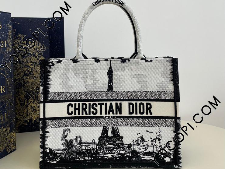 M1296ZEGG_M933】 Dior ディオール バッグ コピー 24新作 Book Tote バッグ ミディアム Paris エンブロイダリー  レディース トートバッグ_ディオール バッグ_ディオールコピー_ブランドコピー優良店